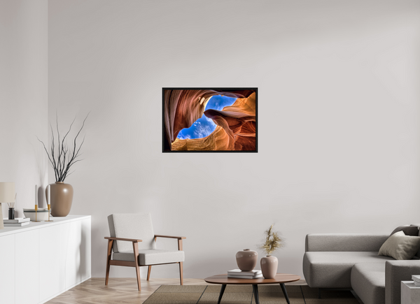 90 x 60 cm, Framed Print Window to Infinity — Antelope Canyon, Arizona