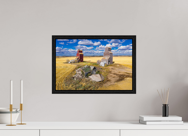 45 x 30 cm, Framed Print Silent Sentinels – Ghost Town of Lepine, Saskatchewan