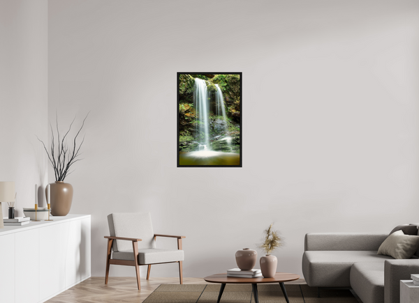 60 x 90 cm, Framed Print Emerald Veil — Grotto Falls, Great Smoky Mountains  Long