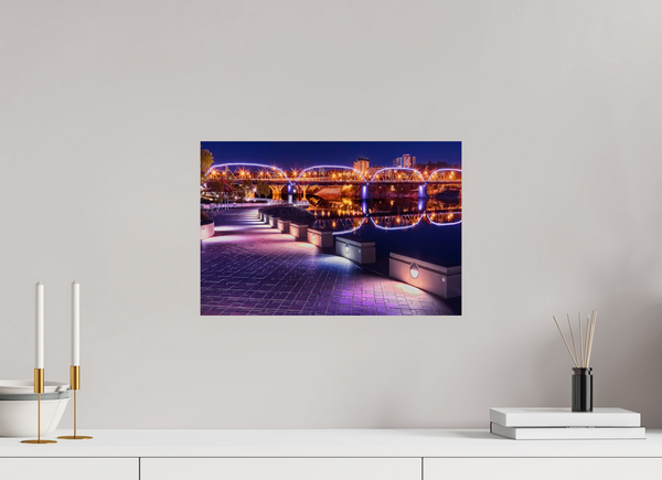 45 x 30 cm, Photo Print Evening Glow – River Landing at Night, Saskatoon