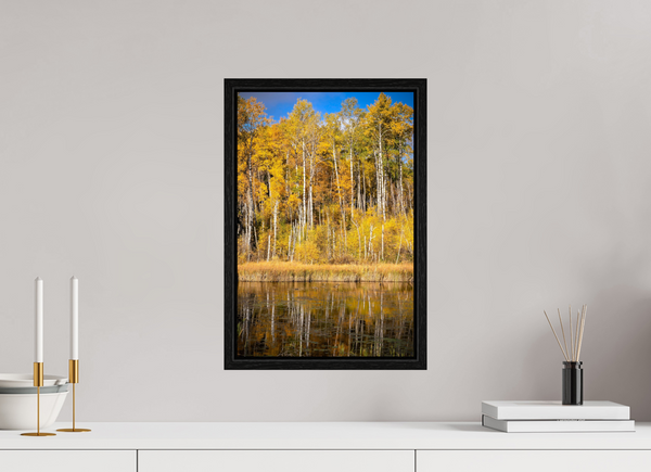 30 x 45 cm, Framed Print Golden Stillness — Autumn Reflections in Saskatchewan