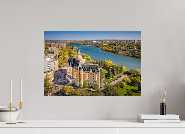 60 x 40 cm, Photo Print Autumn Splendor – Saskatoon’s Castle by the River