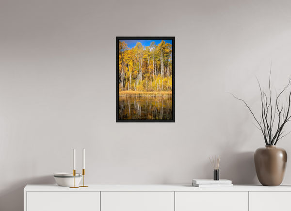40 x 60 cm, Framed Print Golden Stillness — Autumn Reflections in Saskatchewan