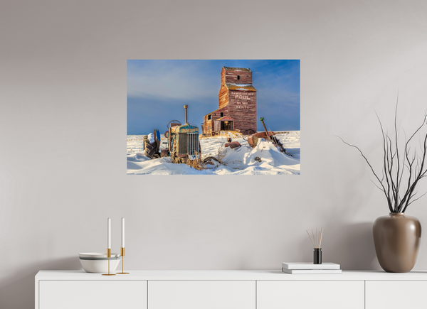 90 x 60 cm, Photo Print Winter’s Echo – Bents, Saskatchewan Grain Elevator