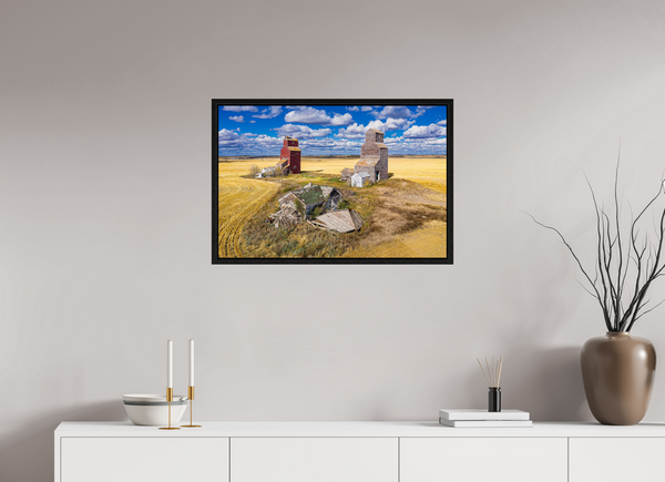 75 x 50 cm, Framed Print Silent Sentinels – Ghost Town of Lepine, Saskatchewan