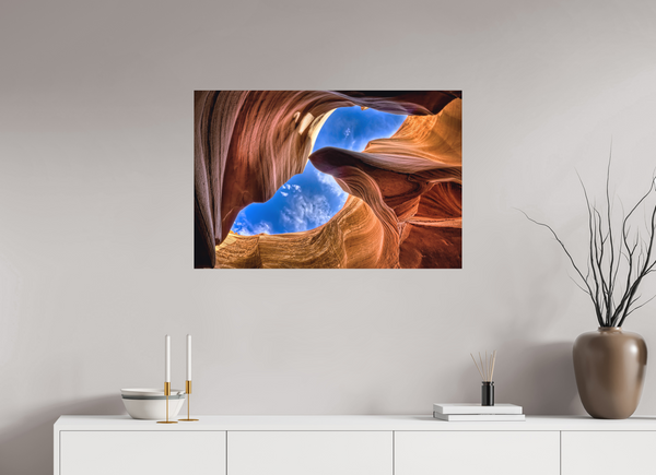 90 x 60 cm, Metal Print Window to Infinity — Antelope Canyon, Arizona