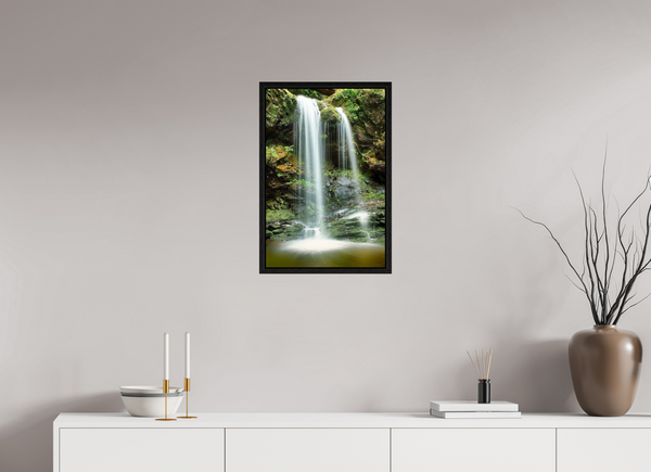 40 x 60 cm, Framed Print Emerald Veil — Grotto Falls, Great Smoky Mountains  Long