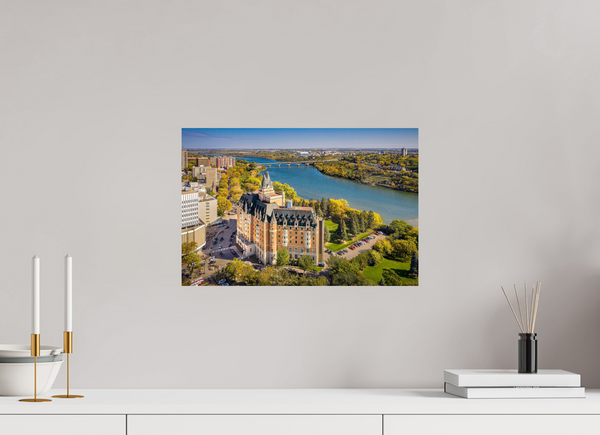 45 x 30 cm, Photo Print Autumn Splendor – Saskatoon’s Castle by the River