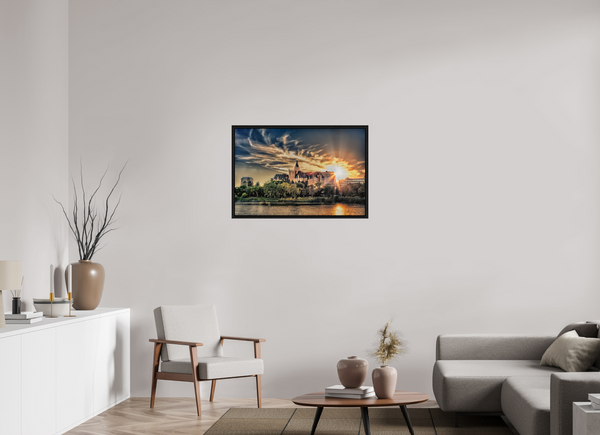 90 x 60 cm, Framed Print Radiant Sunset – The Bessborough from the River